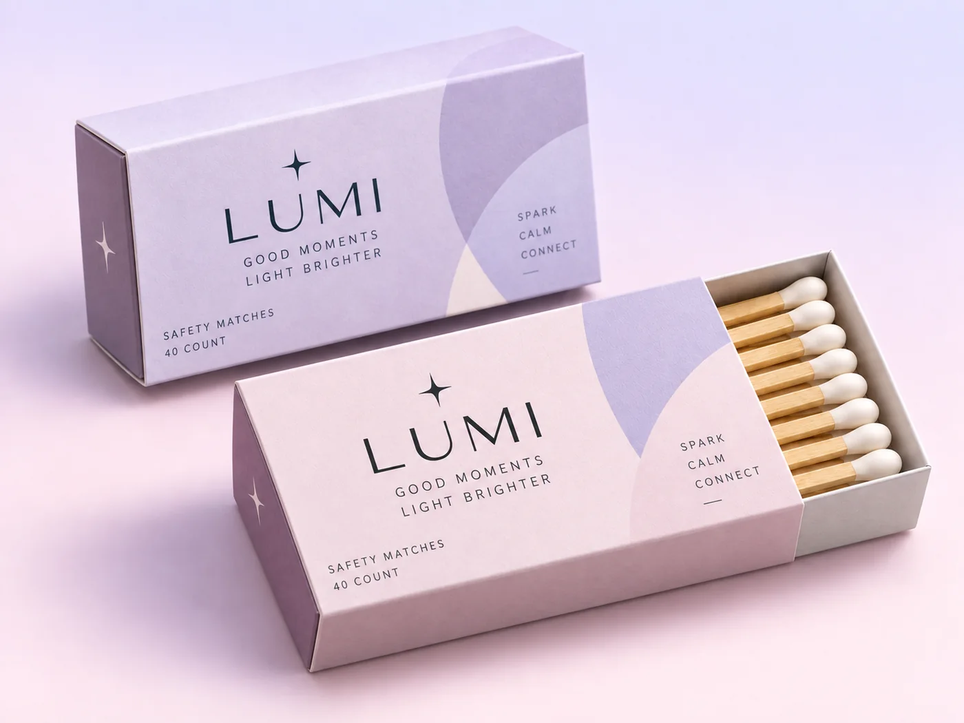 Wide slide box of wooden matches